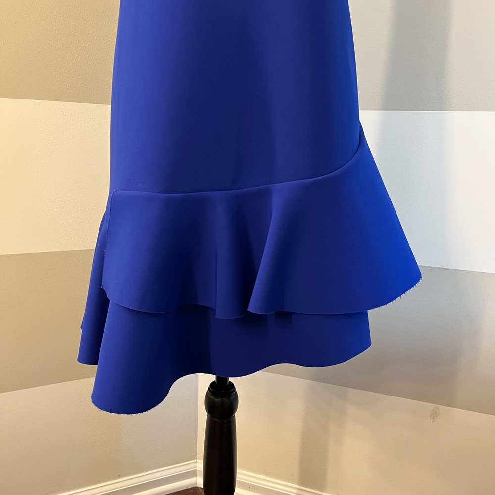 H&M Royal Blue scuba asymmetrical hem cocktail dress size 10 - Picture 4 of 13